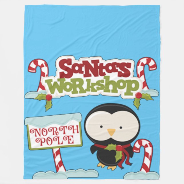 Santa Workshop Pinguin Fleecedecke (Vorderseite)