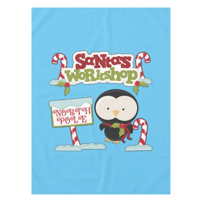 Santa Workshop Pinguin Tischdecke (Vorderseite)
