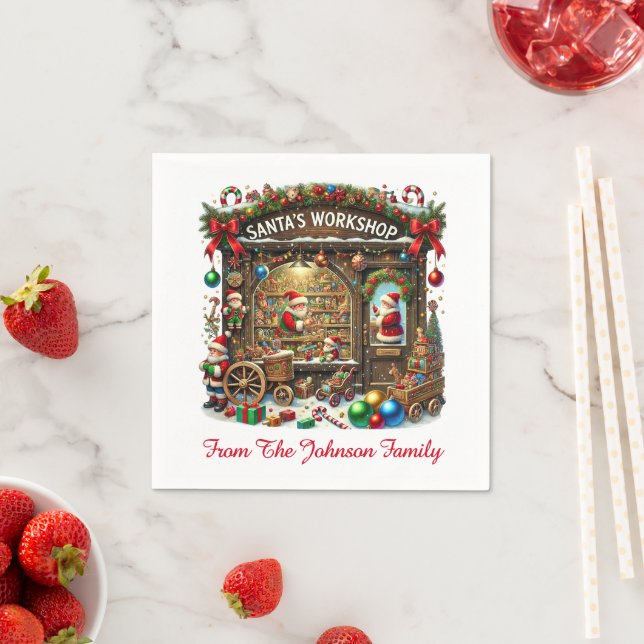 Santa-Workshop Serviette (Beispiel)