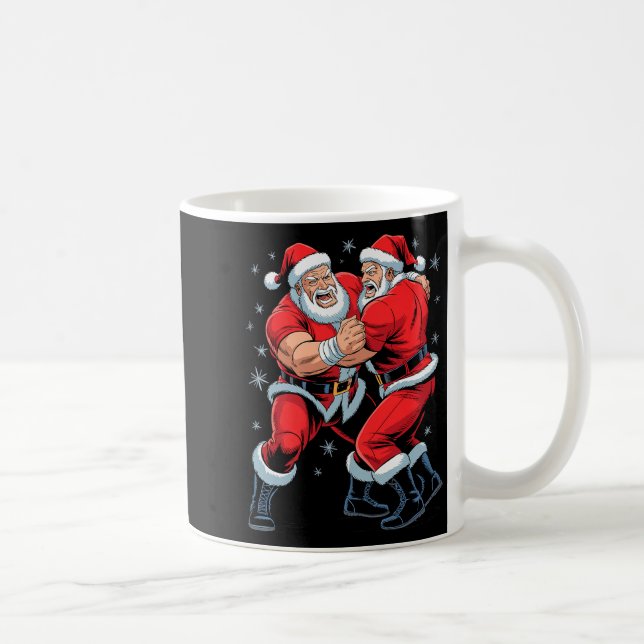 Santa Wrestling Lover Funny Wrestler Xmas Christma Kaffeetasse (Rechts)