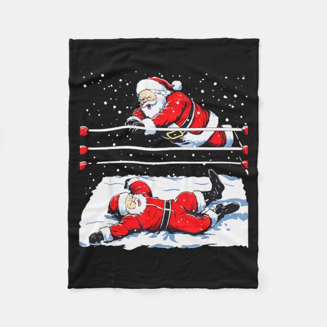 Santa Wrestling Lover Wrestler Christmas Xmas Paja Fleecedecke (Vorderseite)