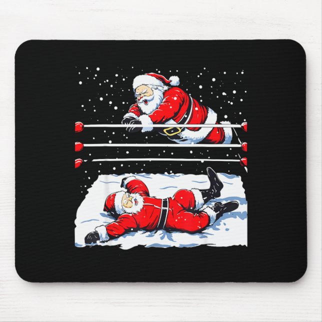 Santa Wrestling Lover Wrestler Christmas Xmas Paja Mousepad (Vorne)