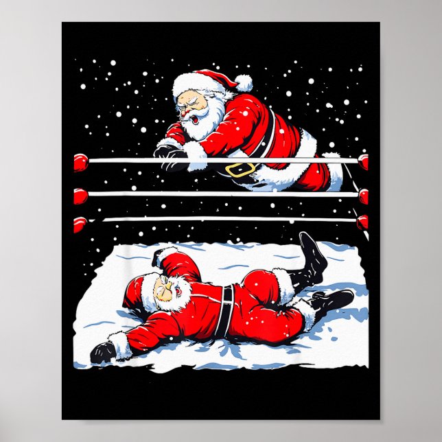 Santa Wrestling Lover Wrestler Christmas Xmas Paja Poster (Vorne)