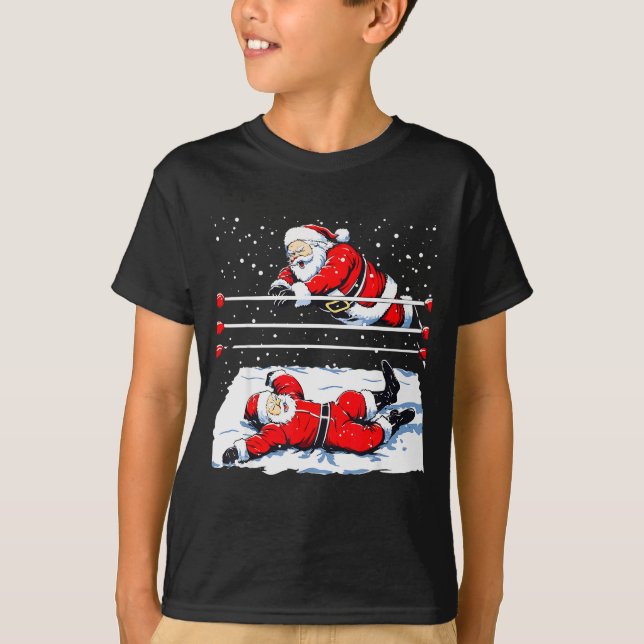 Santa Wrestling Lover Wrestler Christmas Xmas Paja T-Shirt (Vorderseite)