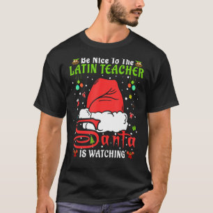 Santa Xmas Pajamas sind nett zu den lateinischen L T-Shirt