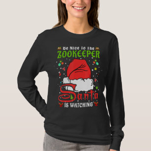 Santa Xmas Pajamas sind nett zu Zookeeper Christ T-Shirt