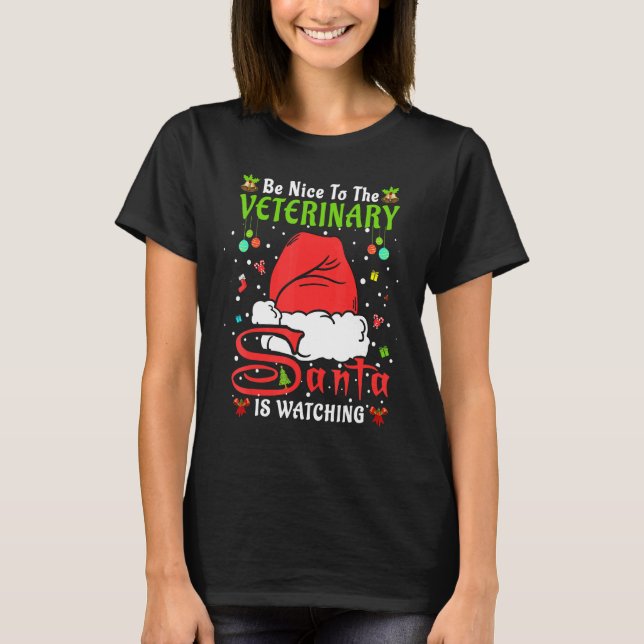 Santa Xmas Pajamas sind nett zum Tierarzt Chris T-Shirt (Vorderseite)