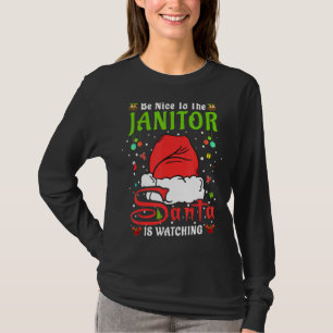 Santa Xmas Pajamas sind schön zu Janitor Christma T-Shirt