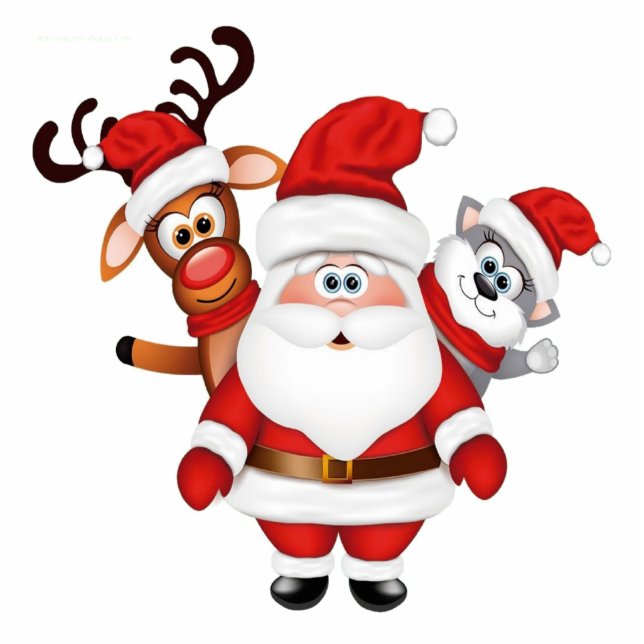 Santa y amigos freistehende fotoskulptur  (Vorne)