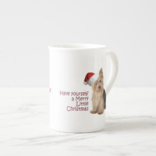 Santa Yorkie Bone China Tasse