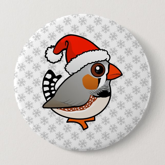 Santa Zebra Finch Button (Vorderseite)