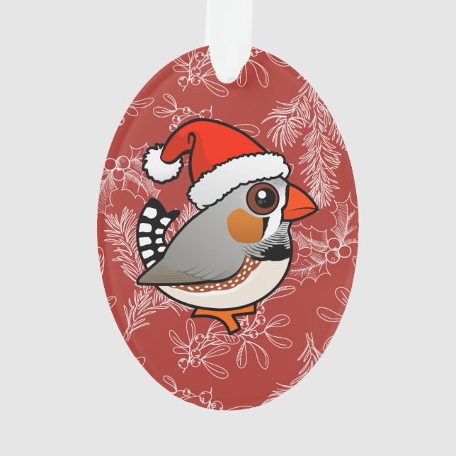 Santa Zebra Finch Ornament (Rückseite)