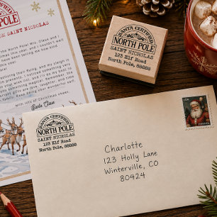 Santa-zertifizierter Nordpol-Adressstempel Gummistempel