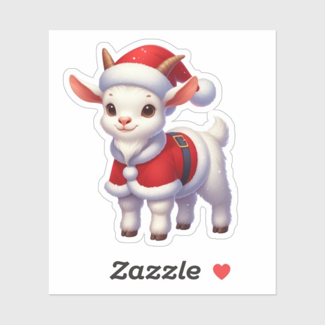 Santa-Ziege, lustige Ziege Aufkleber (Blatt)