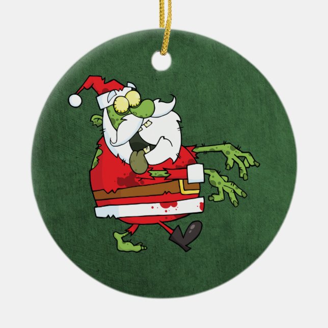 Santa Zombie Keramik Ornament (Vorne)