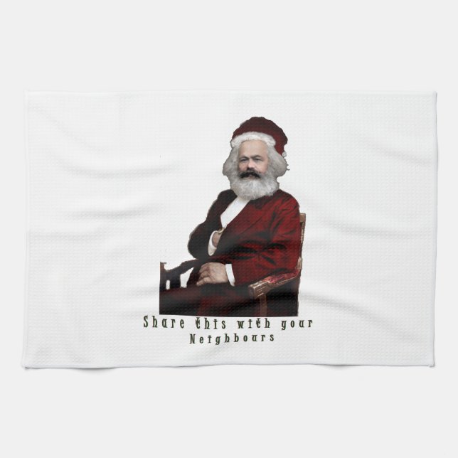 SantaKarl MarXmas Geschirrtuch (Horizontal)