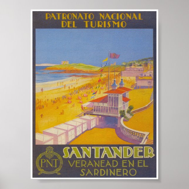 Santander Spain Vintage Travel Poster (Vorne)