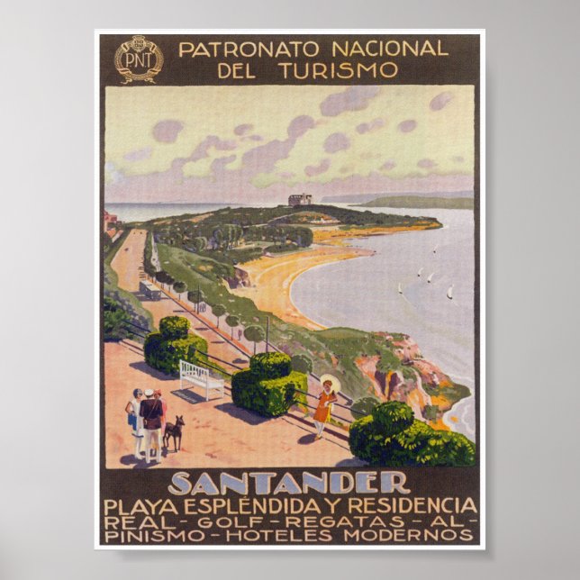 Santander Spain Vintage Travel Poster (Vorne)