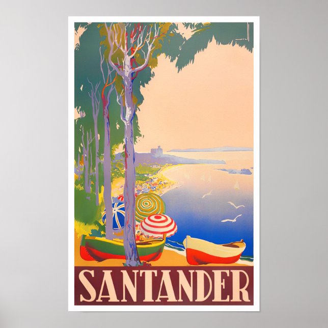 Santander Spanien Vintage Reise Poster (Vorne)