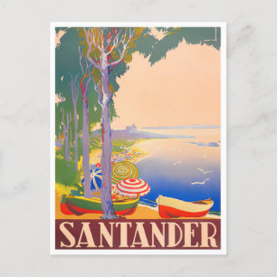 Santander Spanien Vintage Reise Postkarte