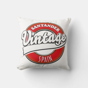 Santander Spanien Vintage-Style-Logo Kissen