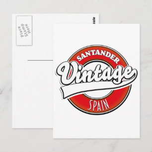 Santander Spanien Vintage-Style-Logo Postkarte