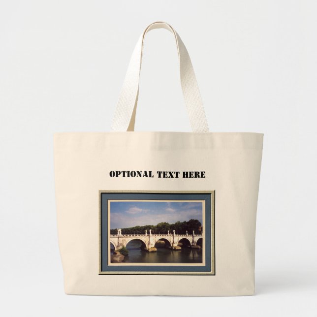 Sant'Angelo Bridge Rom gerahmt Jumbo Stoffbeutel (Vorne)