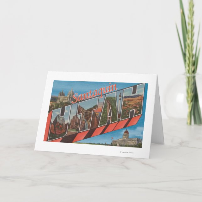 Santaquin, Utah - Große Buchstabenszenen Feiertagskarte (Vorderseite)