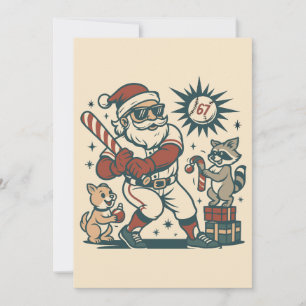 Santas 67 Weihnachts-Baseball-Meme Feiertagskarte