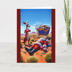 Santas australische Überraschung Feiertagskarte