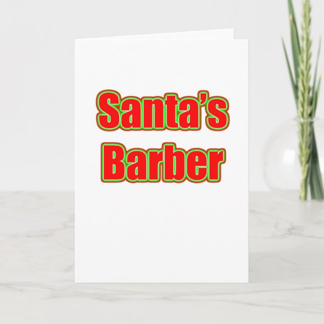 Santa's Barber Feiertagskarte (Vorderseite)