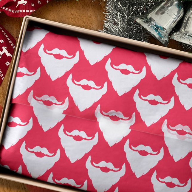Santa's beards patterned red white Christmas Seidenpapier (Von Creator hochgeladen)