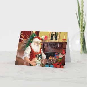 Santa's Boxer (natürliche Ohren) Feiertagskarte