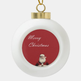 Santa's Cheerful Greetings Keramik Kugel-Ornament