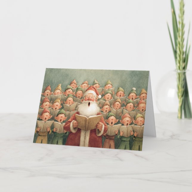 Santas Chor Feiertagskarte (Vorderseite)