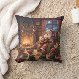 Santa's Christmas Eve Serenade: Cozy Fireplace Kissen