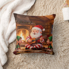 Santa's Christmas Eve Serenade: Cozy Fireplace Kissen