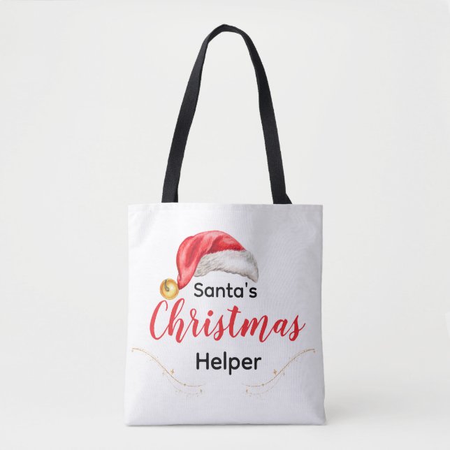 Santa's Christmas Helper Customizable Tote Bag (Vorderseite)