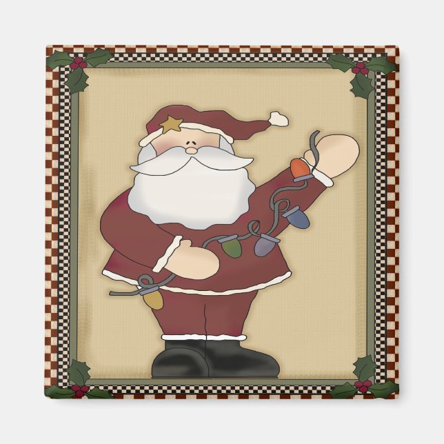 Santas Christmas Light Bulbs Magnet (Vorne)