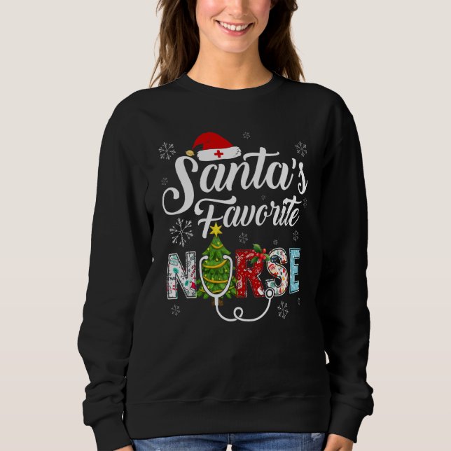 Santa's Claus Favorite Nurse Santa Stethoscope Chr Sweatshirt (Vorderseite)