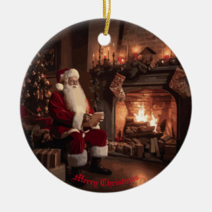 Santa's Cosy Nook Keramik Ornament