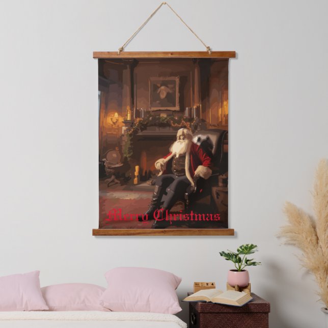 Santa's Cosy Nook Wandteppich Mit Holzrahmen (Schlafzimmer)