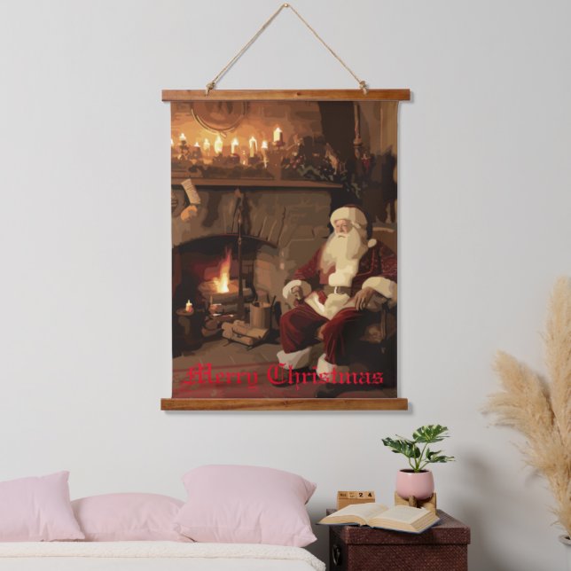 Santa's Cosy Nook Wandteppich Mit Holzrahmen (Schlafzimmer)