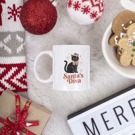 Santas Diva Süße Weihnachtskatze für Sie Kaffeetasse
