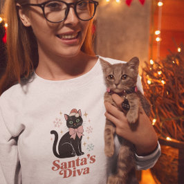 Santas Diva Süße Weihnachtskatze für Sie Sweatshirt