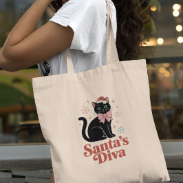 Santas Diva Süße Weihnachtskatze für Sie Tragetasche
