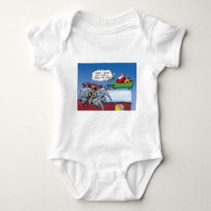 Santas Elephants Funny Holiday Cartoon Baby Strampler