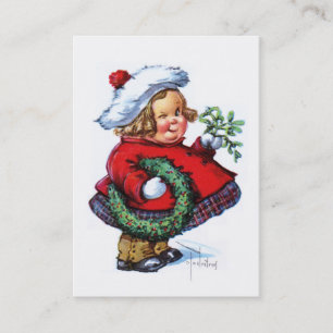 Santas Elf mit Kranz Visitenkarte