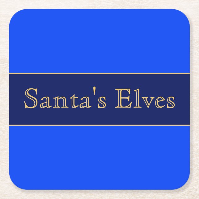 SANTA'S ELVES Festival Bright Alpine Blaue Streife Rechteckiger Pappuntersetzer (Vorderseite)