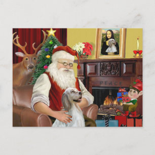 Santa's English Setter Feiertagspostkarte
